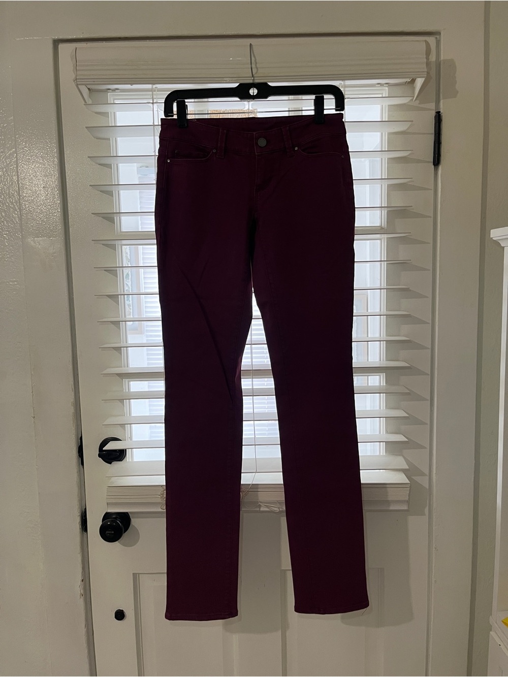 Women's Slim Straight Jeans in Deep Plum